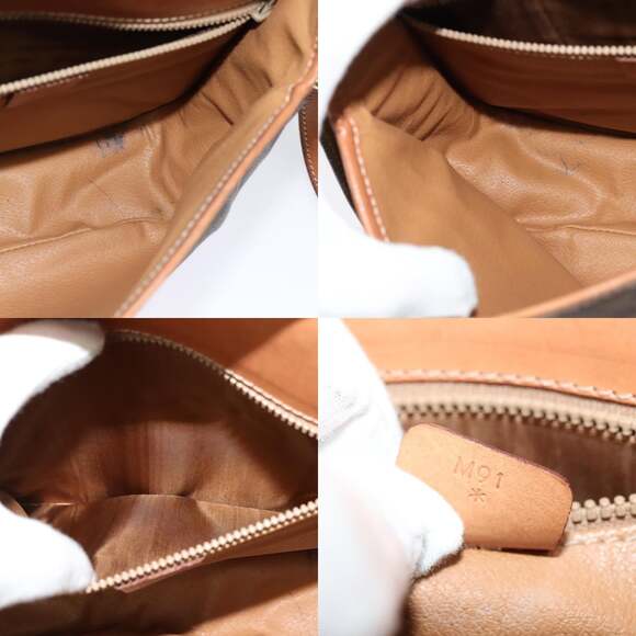 CELINE Macadam Canvas Shoulder Bag Pvc Leather Brown Gold - Picture 12 of 12